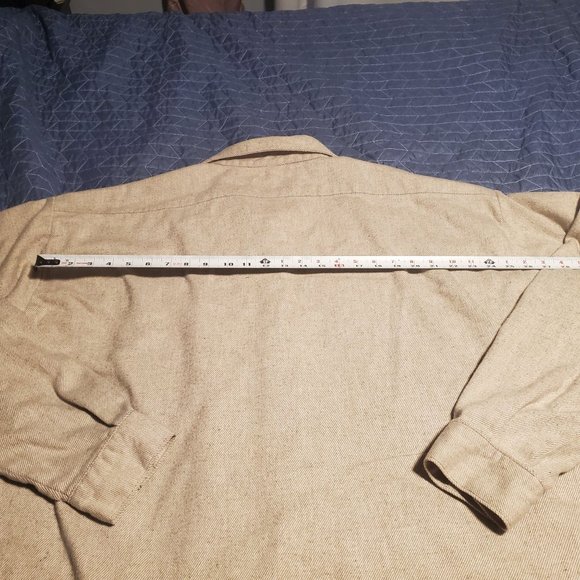 Vintage FiveBrother 4X Heavy Flannel Shirt Beige/Gray BUTTON USA UNION MADE - Picture 11 of 11